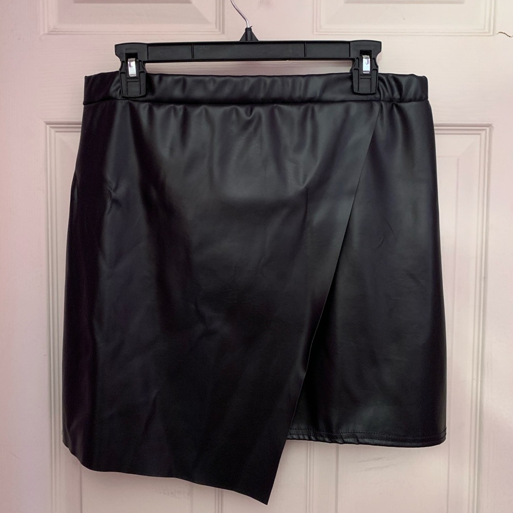 Misguided leather mini skirt
